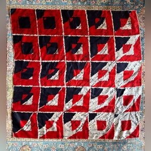 Vintage Silk Echo Scarf 30” Sq Red Navy White NFRW Political Signatures